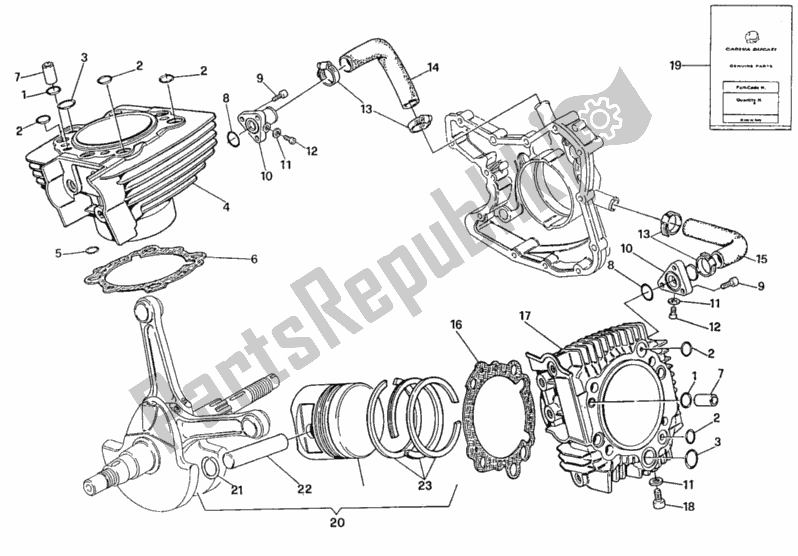 Toutes les pièces pour le Cylindre - Piston du Ducati Paso 907 I. E. 1991